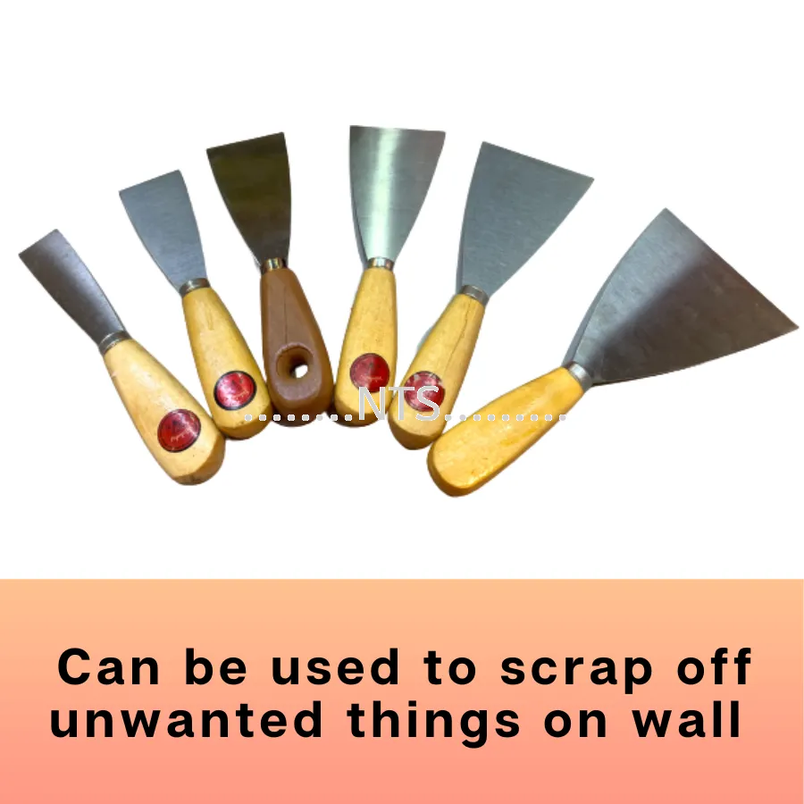Metal scraper with wooden handle