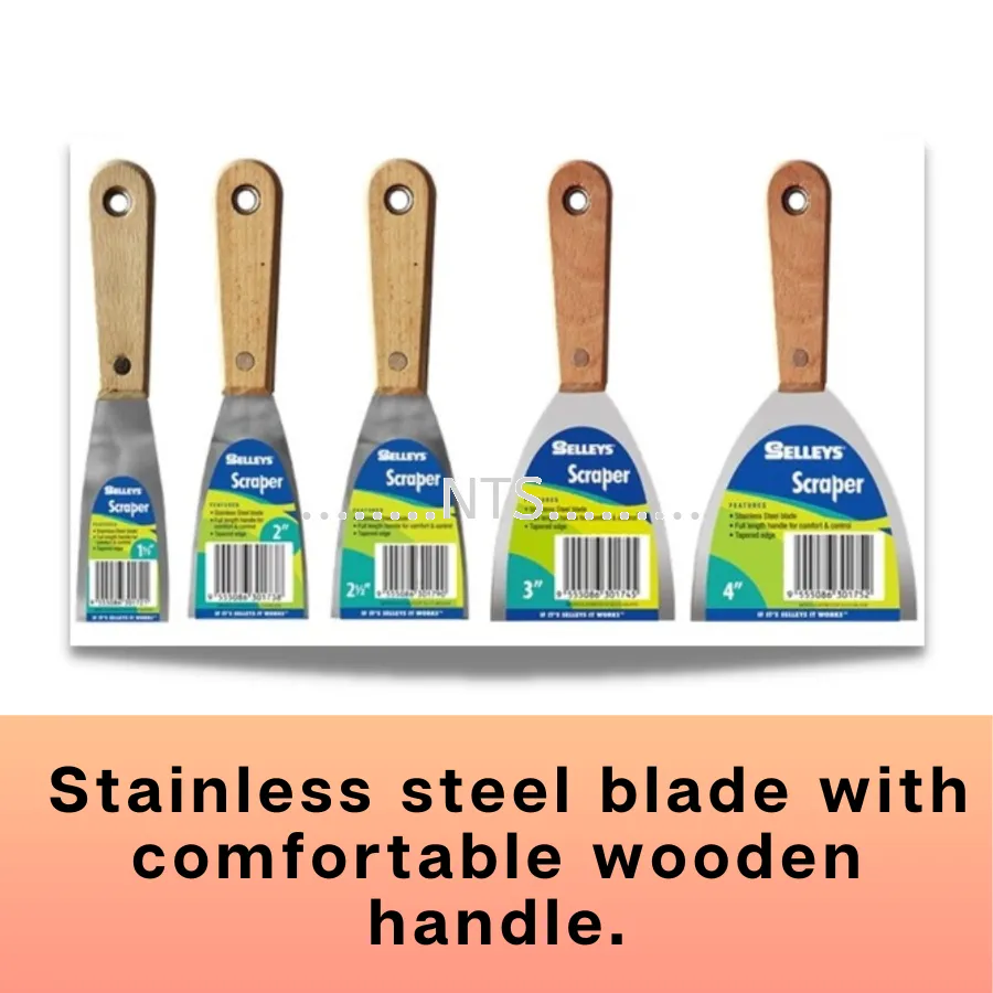 Selleys Wooden Handle Stainless Steel Scraper